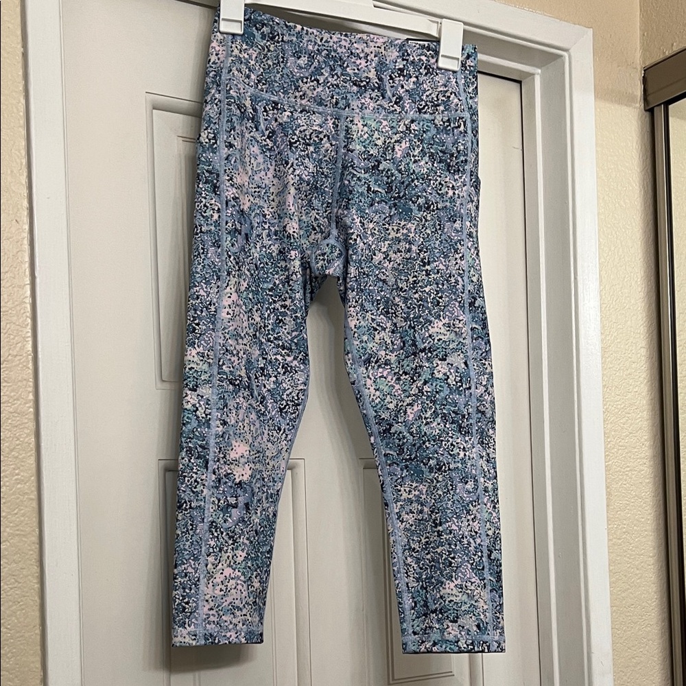 Tek Gear Women's Leggings - Blue and Pink Pattern